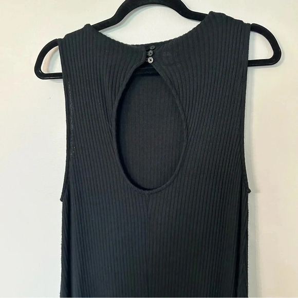 American Eagle Women’s Black Sleeveless Ribbed Dress with Keyhole Back Sz M GUC - Picture 8 of 9